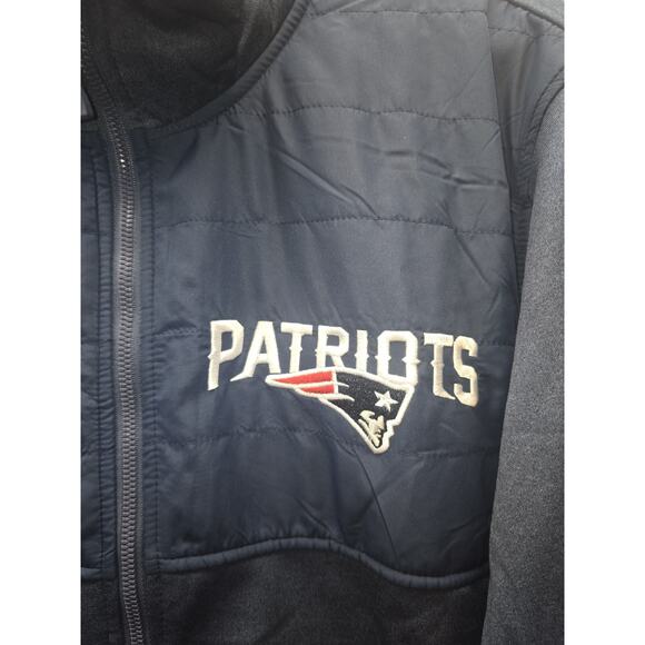NFL patriots Pullover Full Zip Sweater Jacket Logo Blue Size Large - Picture 2 of 8
